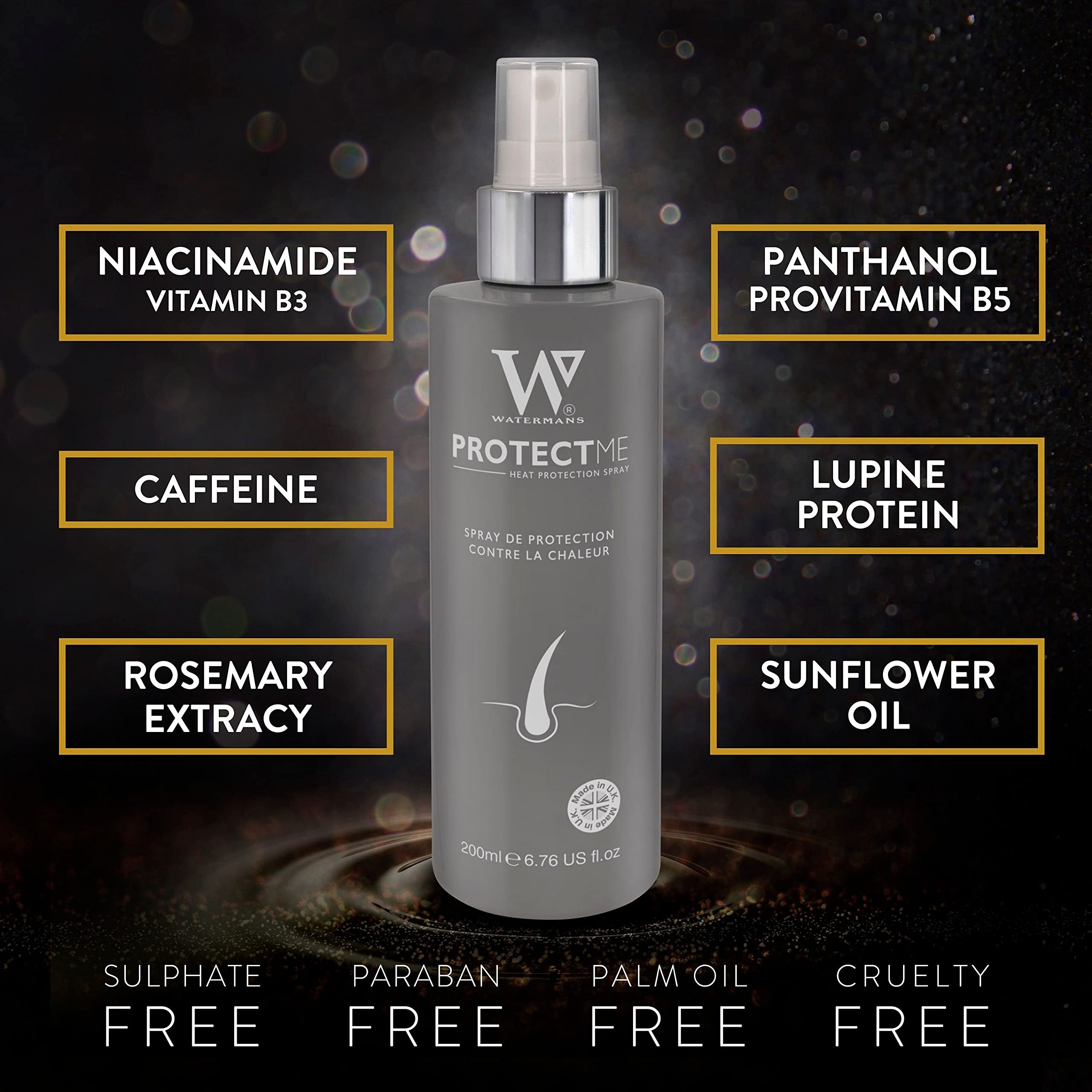 Watermans Protect Me - Best Heat Protection Spray, Frizz Control and Colour Protection all in 1